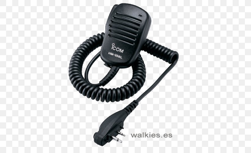 Microphone Icom Incorporated Two-way Radio Walkie-talkie, PNG, 500x500px, Microphone, Audio, Audio Equipment, Cable, Citizens Band Radio Download Free