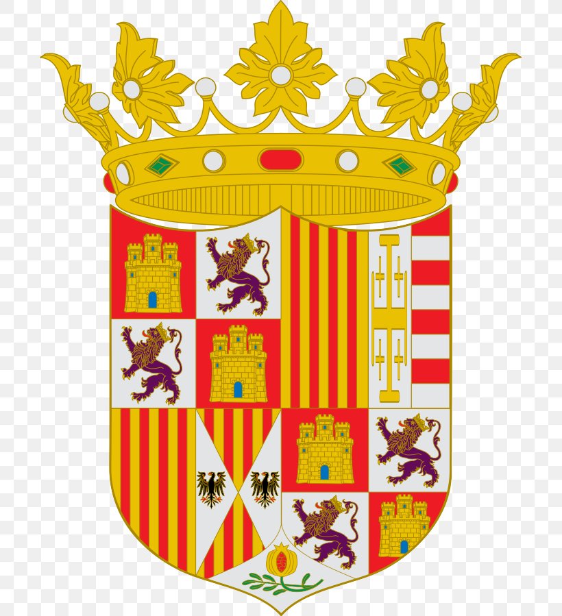 Spain Catholic Monarchs Crown Of Castile Escutcheon Kingdom Of Aragon, PNG, 703x899px, Spain, Area, Catholic Monarchs, Charles V, Coat Of Arms Download Free