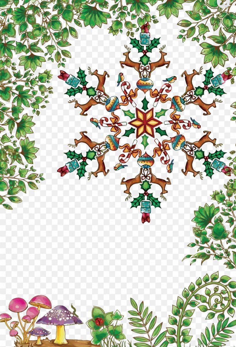 Christmas Tree Christmas Ornament Snowflake, PNG, 1022x1500px, Christmas, Art, Border, Branch, Christmas Decoration Download Free