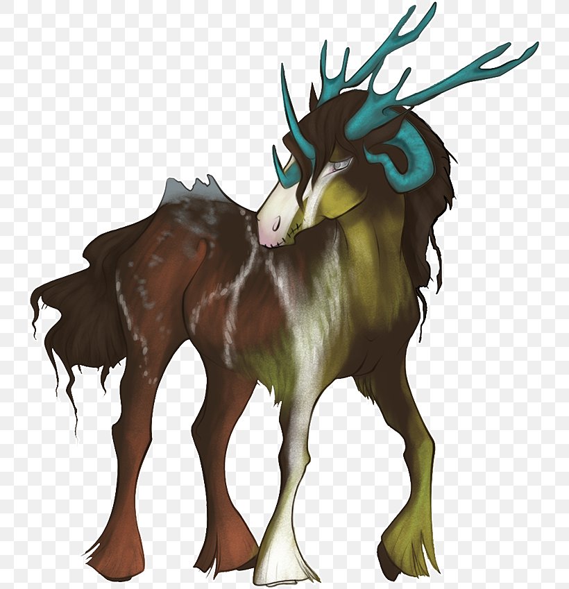 Reindeer Horse Cattle Goat Wildlife, PNG, 738x849px, Reindeer, Animated Cartoon, Cartoon, Cattle, Cattle Like Mammal Download Free