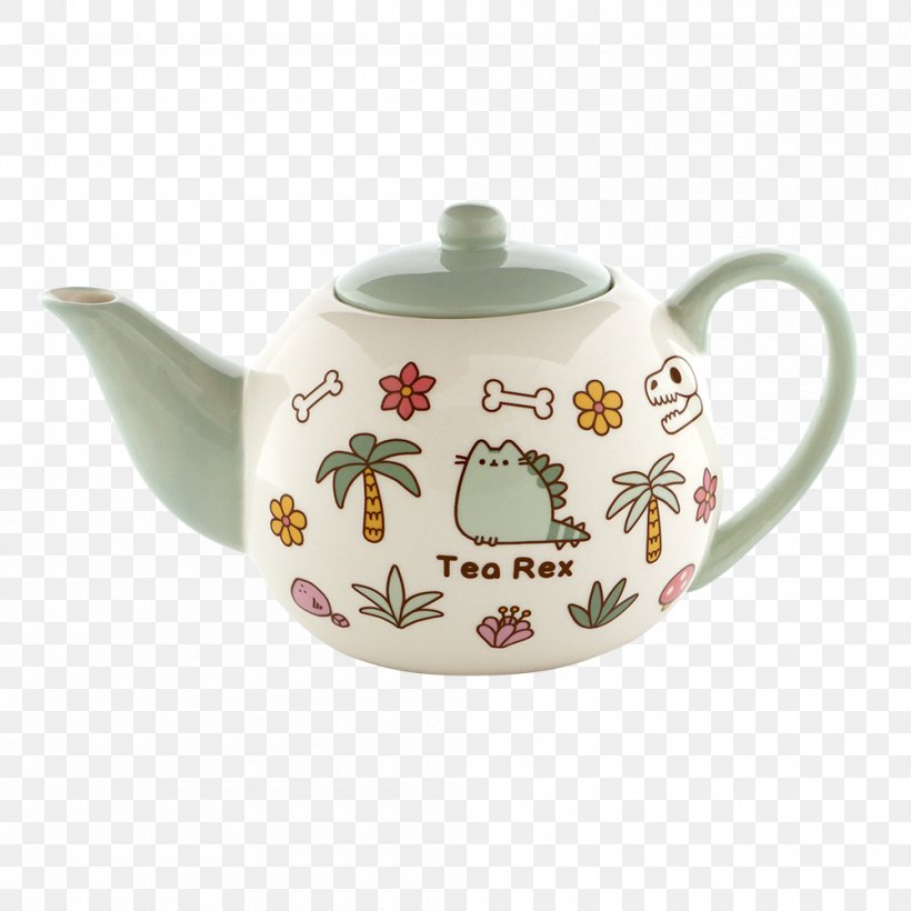 Pusheen Tea Rex Teapot Cat, PNG, 1000x1000px, Pusheen, Cat, Ceramic, Cup, Dinnerware Set Download Free