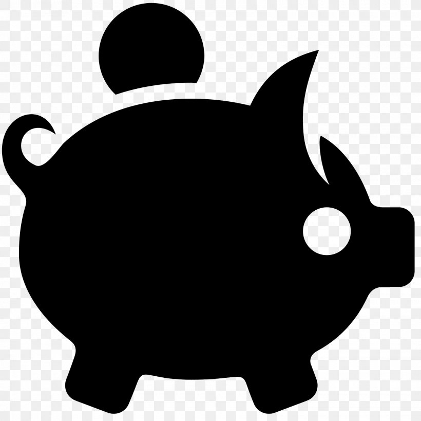 Piggy Bank Saving Money, PNG, 1600x1600px, Piggy Bank, Bank, Black, Black And White, Carnivoran Download Free