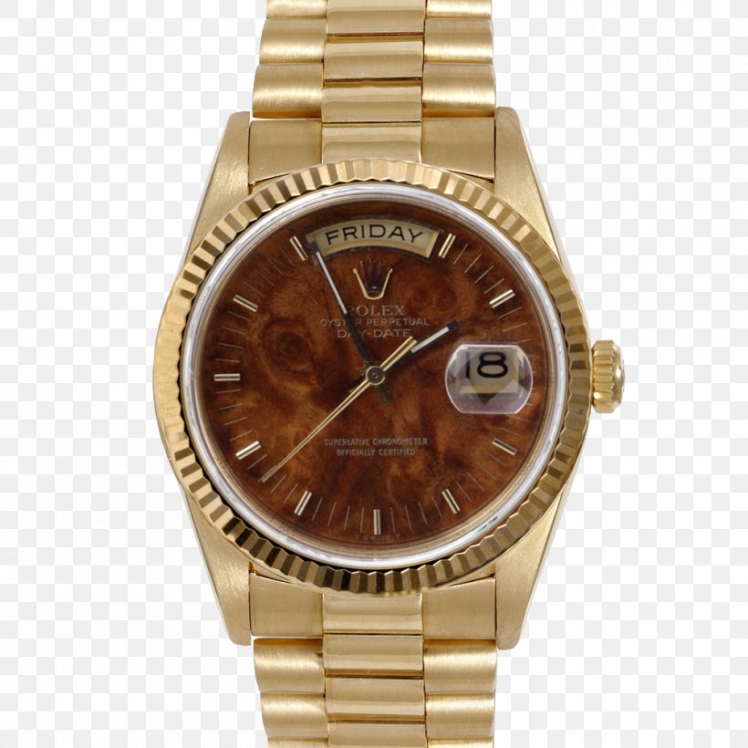 Rolex Day-Date Watch Rolex President Perpetual Day-Date Colored Gold, PNG, 1000x1000px, Rolex Daydate, Brand, Brown, Colored Gold, Gold Download Free