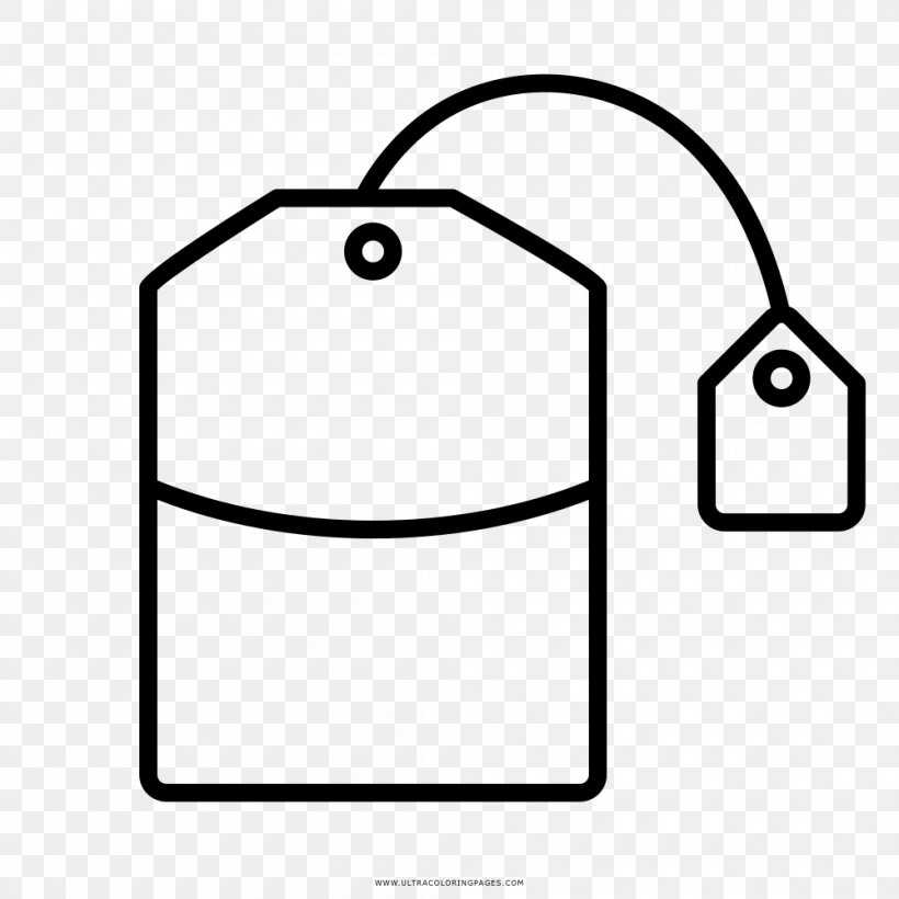 Tea Bag Drawing Coloring Book, PNG, 1000x1000px, Tea, Area, Bag, Black, Black And White Download Free
