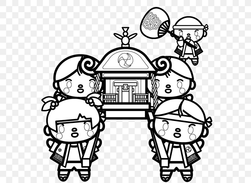 Black And White Mikoshi Visual Arts Child, PNG, 600x600px, Black And White, Art, August, Child, Coloring Book Download Free