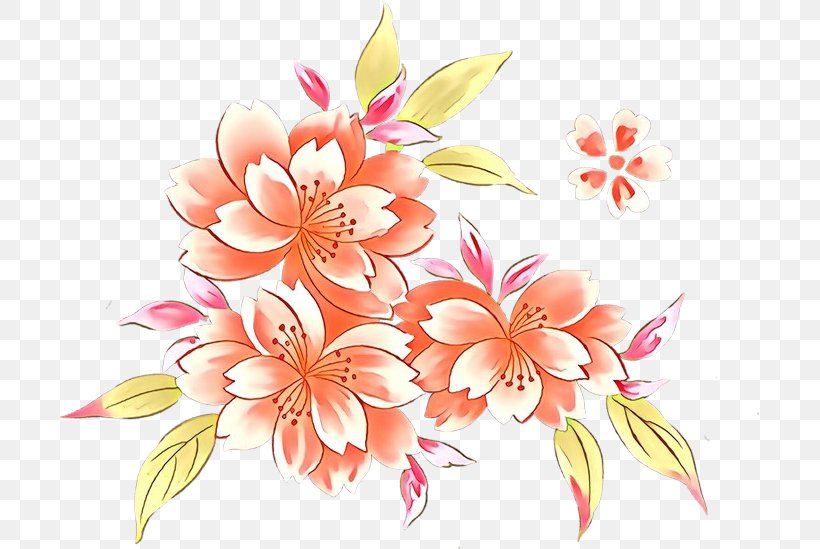 Floral Design, PNG, 699x549px, Cartoon, Cut Flowers, Floral Design, Flower, Peach Download Free