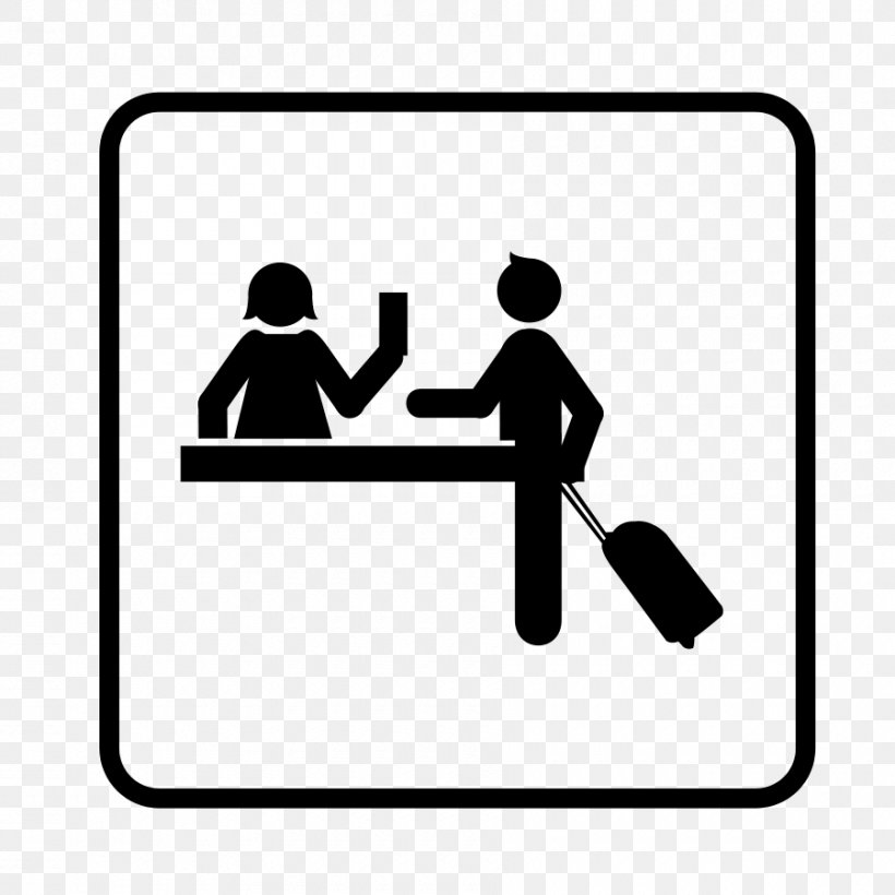 Hotel Check-in Receptionist Clip Art, PNG, 900x900px, Hotel, Area, Black, Black And White, Checkin Download Free
