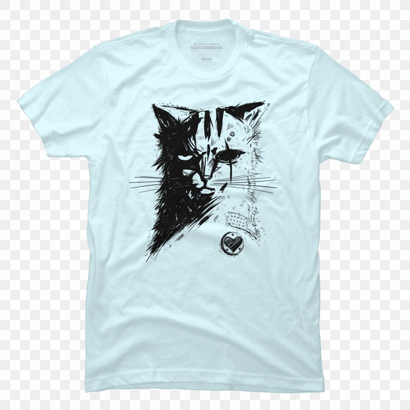 Printed T-shirt Cat Clothing Top, PNG, 1800x1800px, Tshirt, Active Shirt, Black, Brand, Cat Download Free