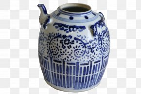 Vase - Ceramic Porcelain Cobalt Blue Blue And White Pottery PNG