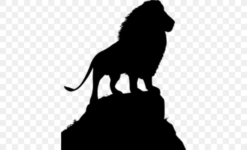 Lion Simba Silhouette, PNG, 500x500px, Lion, Big Cats, Black, Black And White, Carnivoran Download Free