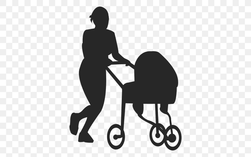 Silhouette Clip Art, PNG, 512x512px, Silhouette, Baby Carriage, Baby Transport, Black, Black And White Download Free