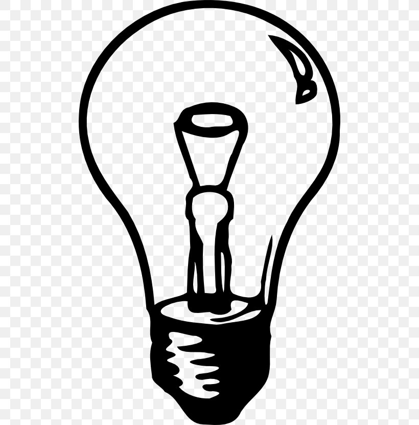 Incandescent Light Bulb Lamp Electric Light Clip Art, PNG, 512x831px, Light, Area, Artwork, Black And White, Compact Fluorescent Lamp Download Free