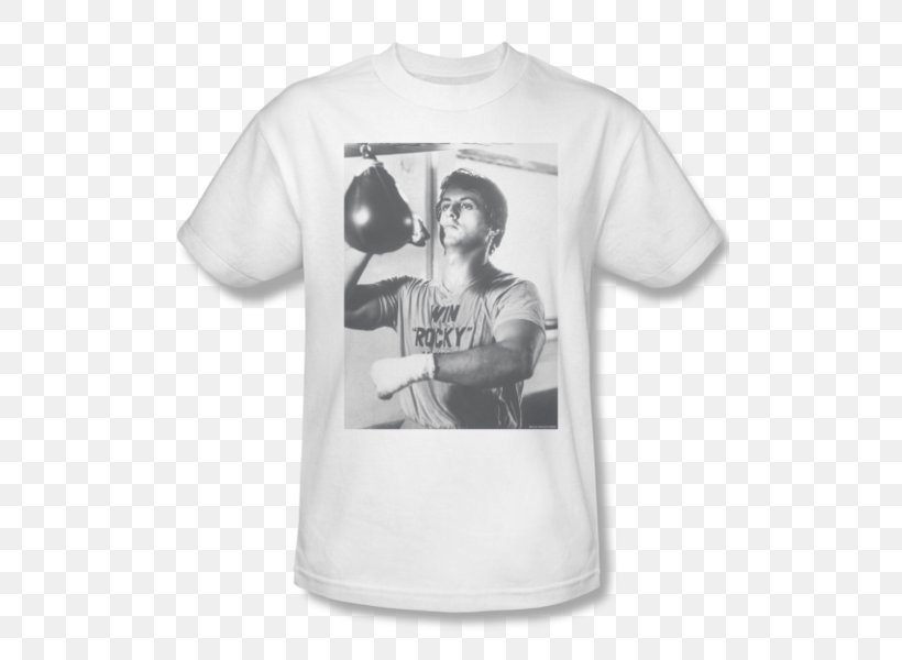 Rocky Balboa T-shirt Apollo Creed Rocky Steps, PNG, 506x600px, Rocky Balboa, Actor, Apollo Creed, Black And White, Brand Download Free