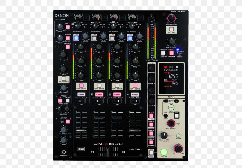 Disc Jockey Denon DJ DN-X1600 Professional 4-Channel Matrix Mixer With USB Audio DJ Mixer Audio Mixers, PNG, 1280x889px, Watercolor, Cartoon, Flower, Frame, Heart Download Free