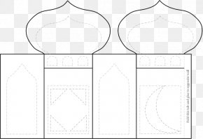Ramadan Card - Paper Line Art Drawing White PNG