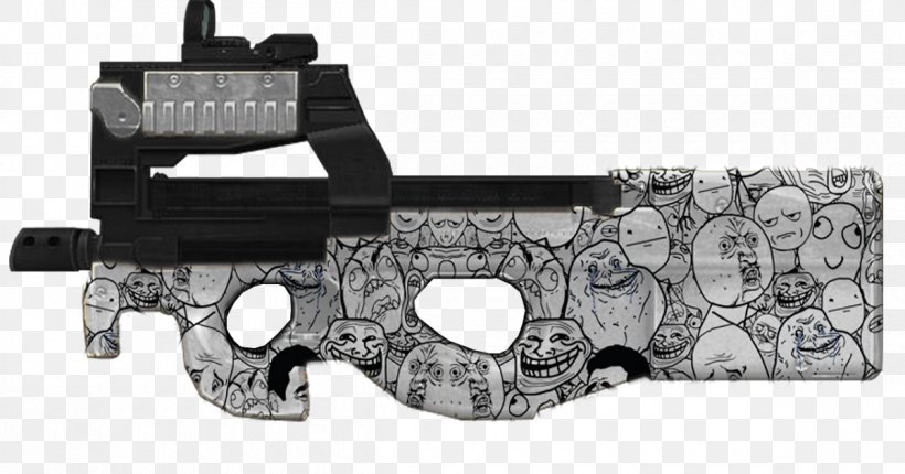 Point Blank FN P90 Weapon Heckler & Koch MP7 Submachine Gun, PNG, 1200x630px, Watercolor, Cartoon, Flower, Frame, Heart Download Free