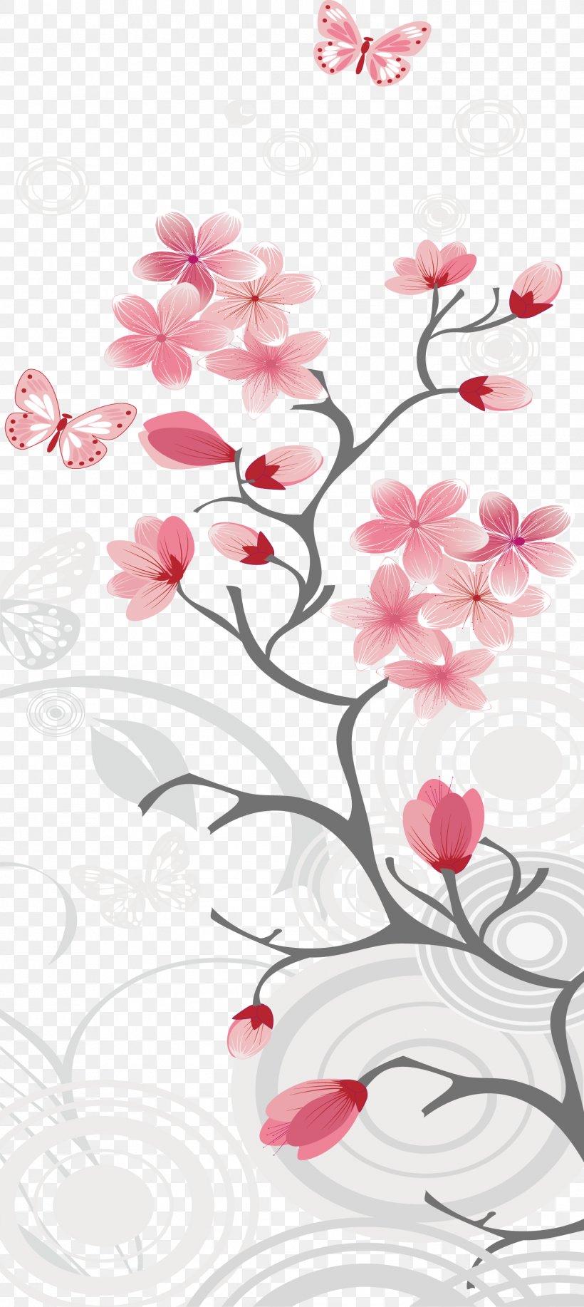 Cherry Blossom Clip Art, PNG, 1474x3297px, Cherry Blossom, Blossom, Branch, Cherry, Flora Download Free