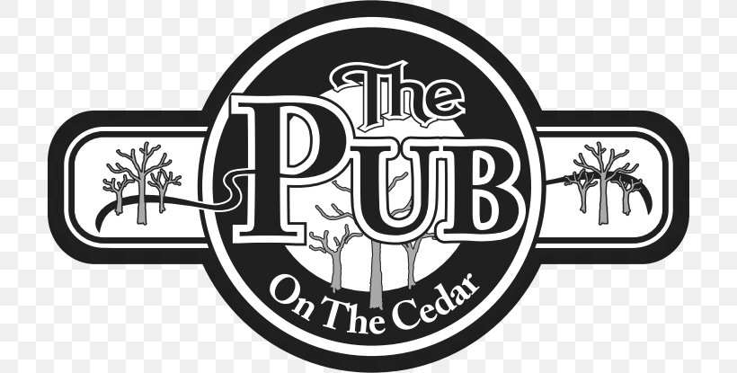 Pub On The Cedar Logo Bar Cider, PNG, 714x415px, Logo, Bar, Beer, Black And White, Brand Download Free