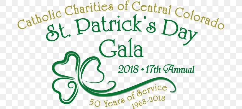 Saint Patrick's Day Catholic Charities Of Central Colorado Brand Logo Clip Art, PNG, 701x370px, 2018, Saint Patricks Day, Area, Brand, Catholic Charities Usa Download Free