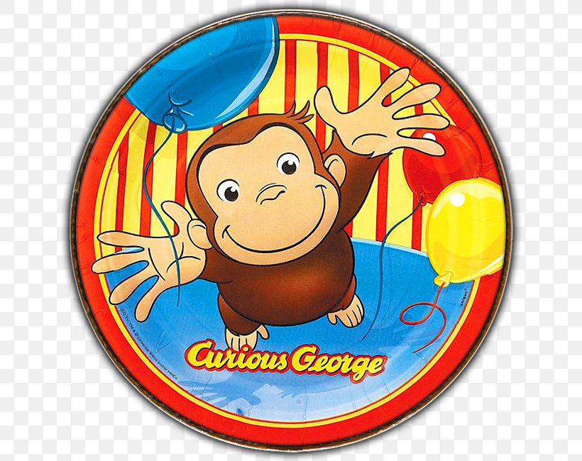 Curious George Party Birthday Plate Paper, PNG, 650x650px, Curious George, Area, Birthday, Cartoon, Ceramic Download Free