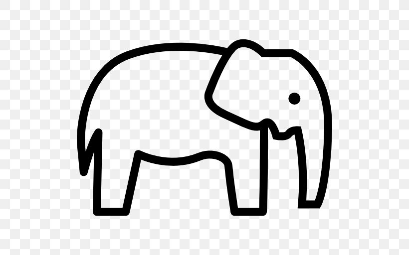 Elephant Clip Art, PNG, 512x512px, Elephant, Animal, Area, Black, Black And White Download Free