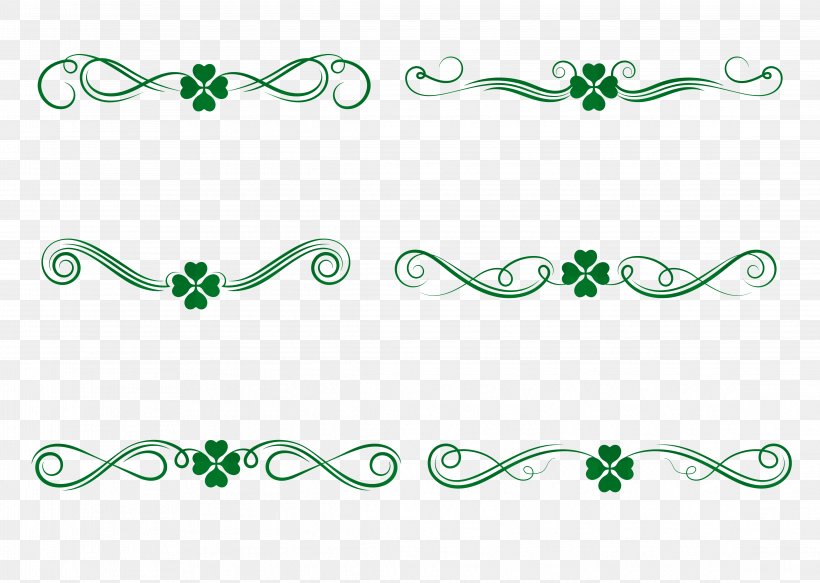 Four-leaf Clover Saint Patricks Day, PNG, 4566x3250px, Clover, Area, Border, Branch, Flora Download Free