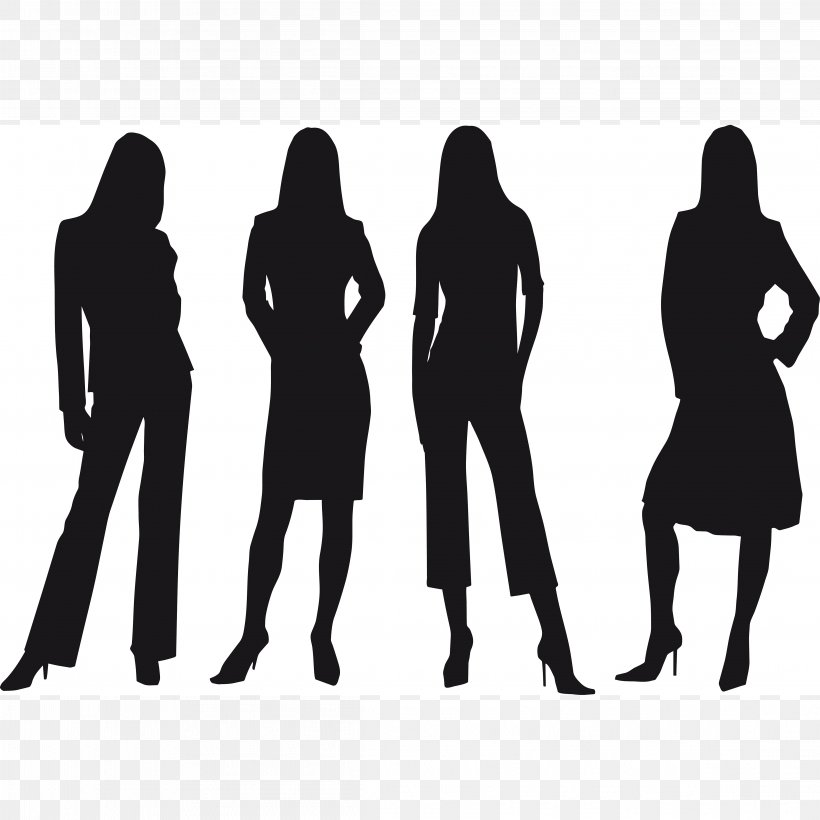 Silhouette Businessperson Woman, PNG, 4602x4602px, Silhouette, Black, Black And White, Brand, Business Download Free