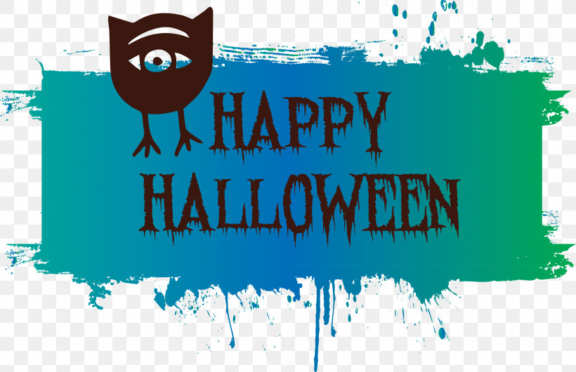 Happy Halloween, PNG, 2999x1939px, Happy Halloween, Logo, Silhouette, Spider, Vector Download Free