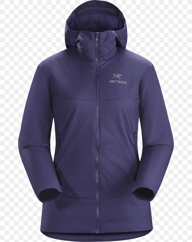 Hoodie Arc'teryx Jacket T-shirt Outerwear, PNG, 666x1030px, Hoodie, Atom, Clothing, Dame, Electric Blue Download Free