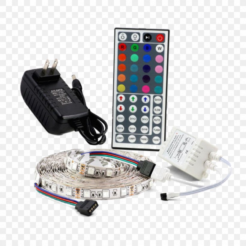 Light-emitting Diode LED Strip Light Lighting Remote Controls, PNG, 1000x1000px, Light, Electrical Connector, Electronic Device, Electronics, Electronics Accessory Download Free