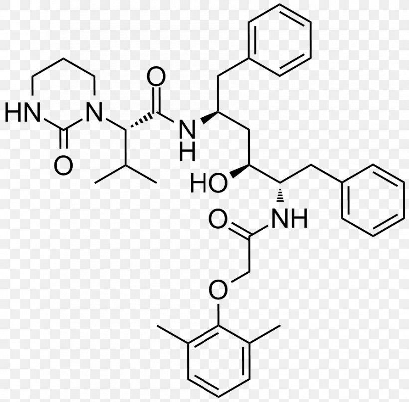 Lopinavir Protease Inhibitor Enzyme Inhibitor HIV-1 Protease HIV-Proteaseinhibitor, PNG, 893x879px, Lopinavir, Aids, Area, Atazanavir, Black And White Download Free