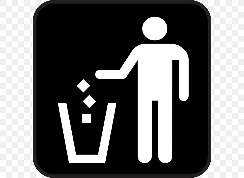Rubbish Bins & Waste Paper Baskets Recycling Bin Clip Art, PNG, 600x600px, Paper, Area, Black And White, Brand, Decal Download Free