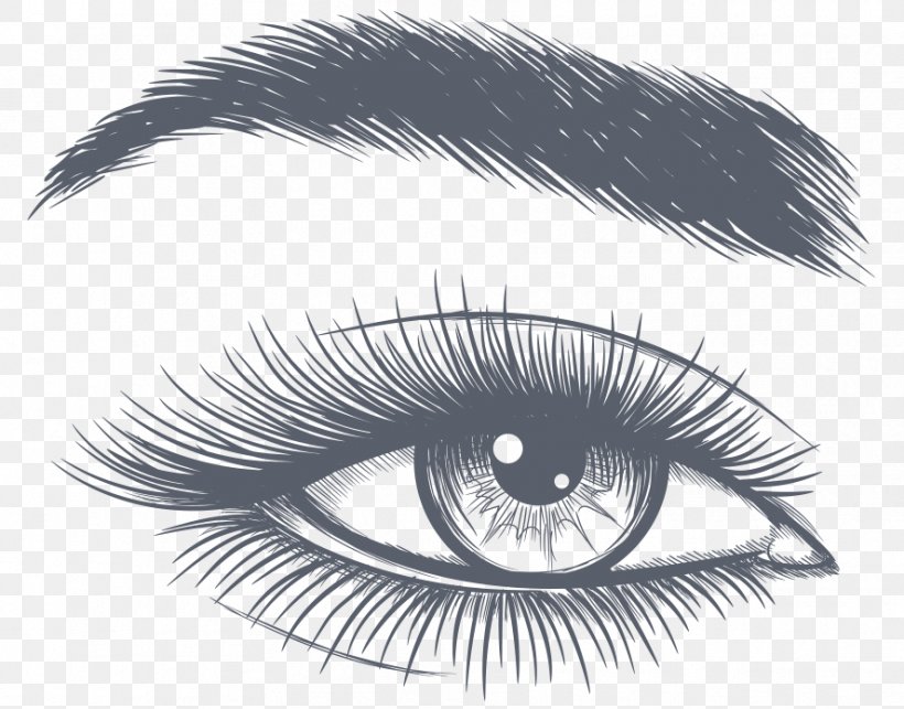 Drawing Vector Graphics Sketch Eye Illustration, PNG, 887x696px, Watercolor, Cartoon, Flower, Frame, Heart Download Free