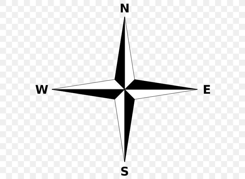 North Compass Rose Cardinal Direction Map, PNG, 600x600px, North, Black, Black And White, Cardinal Direction, Compass Download Free