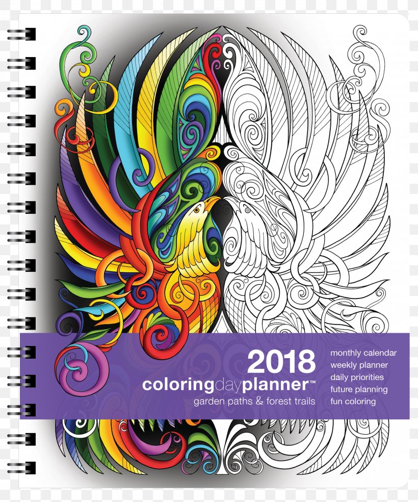 Coloring Book Personal Organizer Publishing Color The Psalms Calendar, PNG, 2250x2700px, 2018, Coloring Book, Adult, Art, Book Download Free