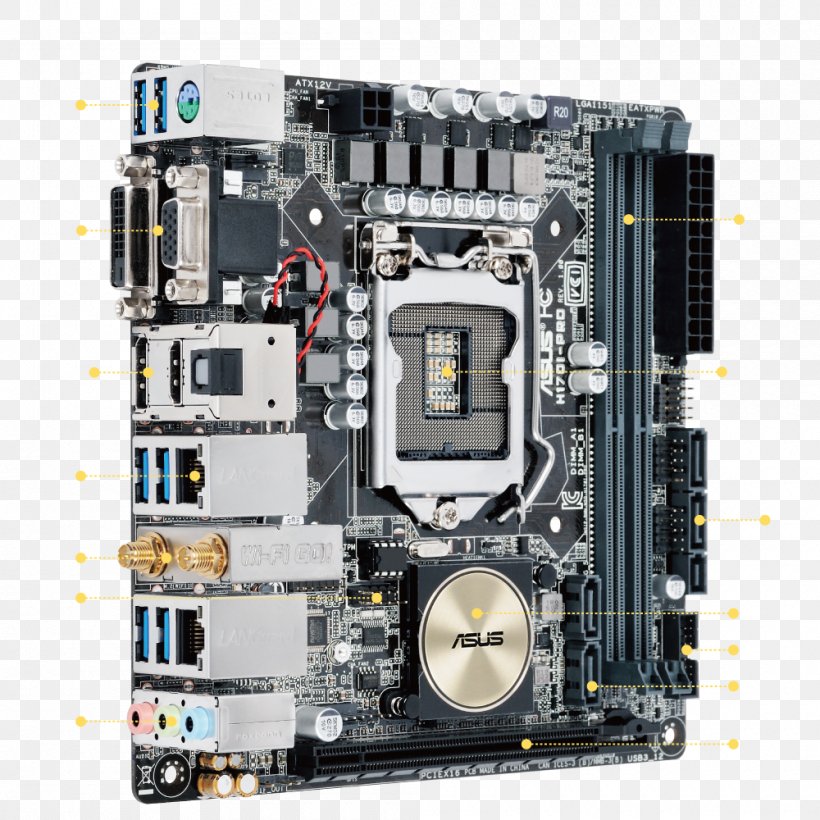 Motherboard Central Processing Unit Computer Cases & Housings Intel Mini-ITX, PNG, 1000x1000px, Motherboard, Asus, Central Processing Unit, Computer Case, Computer Cases Housings Download Free