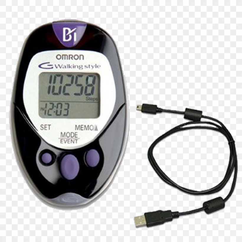 OMRON HEALTHCARE Co., Ltd. Pedometer OMRON HJ-720ITC Exercise, PNG, 1000x1000px, Omron, Accelerometer, Computer Software, Exercise, Gauge Download Free