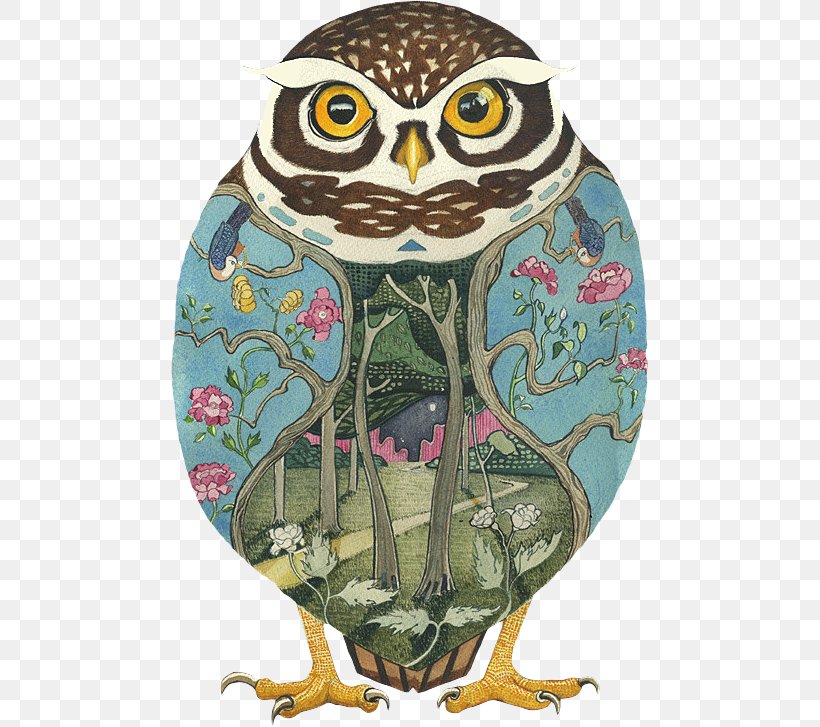 Owl Watercolor Painting Art Illustration, PNG, 477x727px, Owl, Animal, Art, Art Deco, Art Nouveau Download Free