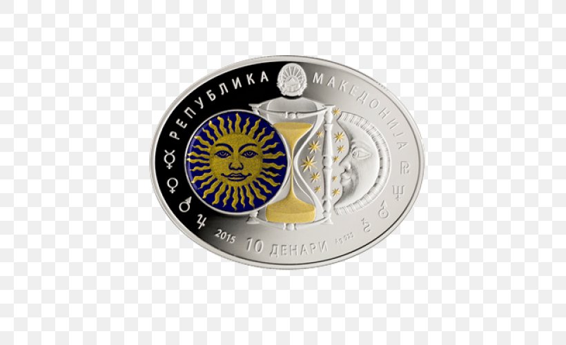 Silver Coin Republic Of Macedonia Zodiac Astrological Sign, PNG, 500x500px, Coin, Astrological Sign, Badge, Brand, Capricorn Download Free