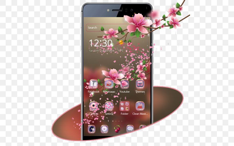 Smartphone Feature Phone Mobile Phones Golden Fidget Spinner, PNG, 512x512px, Smartphone, Android, Blossom, Cherry Blossom, Communication Device Download Free