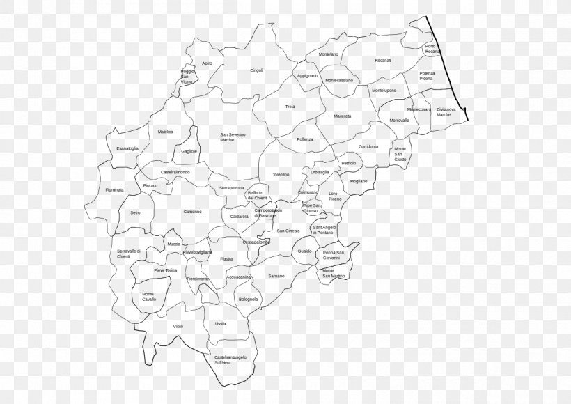 Province Of Macerata White Line Art, PNG, 1200x849px, Province Of Macerata, Area, Black And White, Diagram, Drawing Download Free