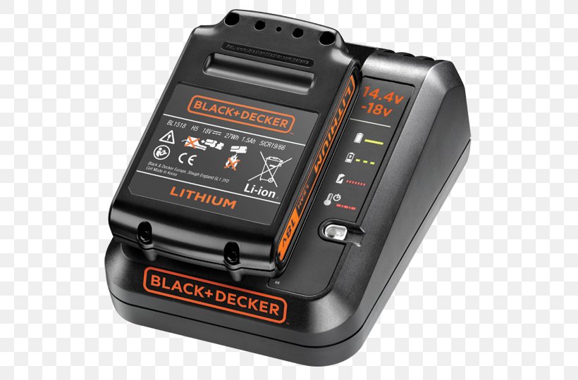 Battery Charger Multi-tool Lithium-ion Battery Cordless Black & Decker, PNG, 720x540px, Battery Charger, Ampere Hour, Augers, Battery Pack, Black Decker Download Free