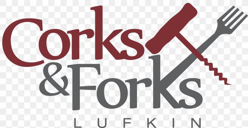 Wine Logo Cork Fork Lufkin Convention & Visitors Bureau, PNG, 2538x1318px, Wine, Area, Brand, Cork, Food Download Free