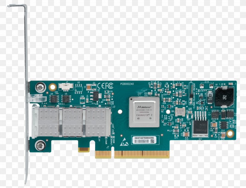 10 Gigabit Ethernet InfiniBand PCI Express Network Cards & Adapters Mellanox ConnectX-3 10Gigabit Ethernet Card, PNG, 3882x2964px, 10 Gigabit Ethernet, Adapter, Computer Component, Electronic Component, Electronic Device Download Free