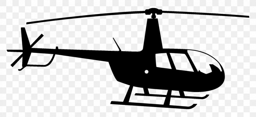 Helicopter Robinson R44 Flight Aircraft Robinson R22, PNG, 1200x550px, Helicopter, Aircraft, Aviation, Black And White, Flight Download Free