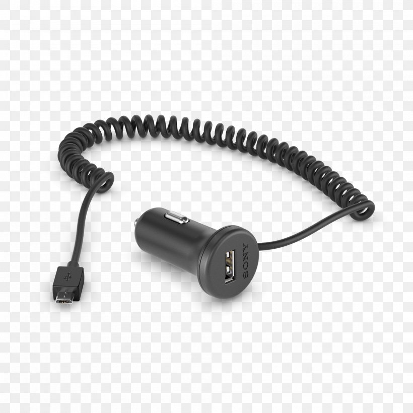 Battery Charger Micro-USB Sony Xperia, PNG, 2000x2000px, Battery Charger, Cable, Cigarette Lighter Receptacle, Electronics, Electronics Accessory Download Free
