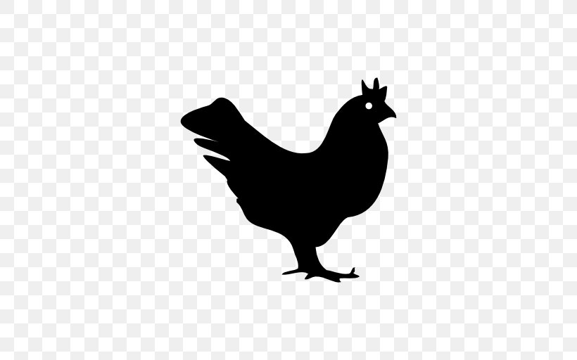 Chicken As Food Stuffing Poultry Farming, PNG, 512x512px, Chicken, Beak, Bird, Black And White, Chicken As Food Download Free
