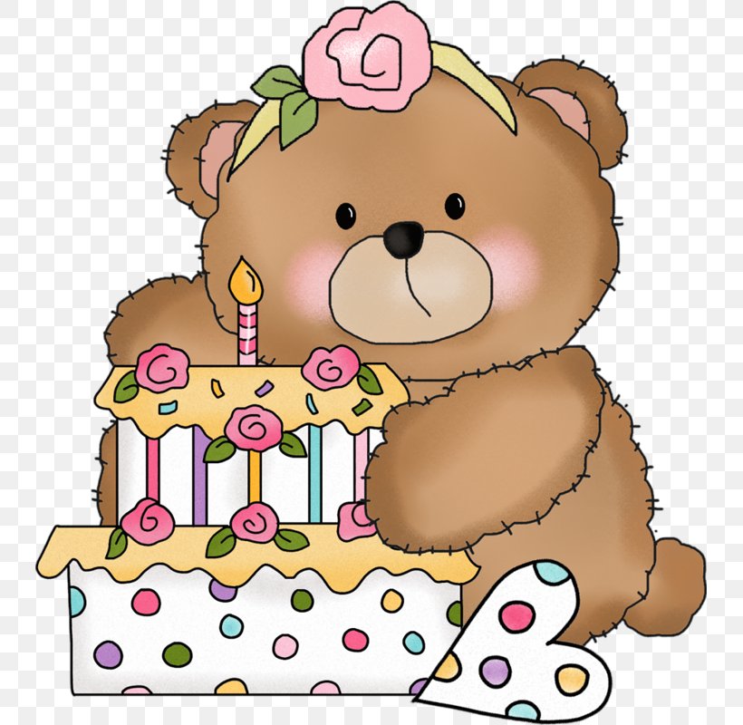 Bear Birthday Cake Clip Art, PNG, 741x800px, Watercolor, Cartoon, Flower, Frame, Heart Download Free