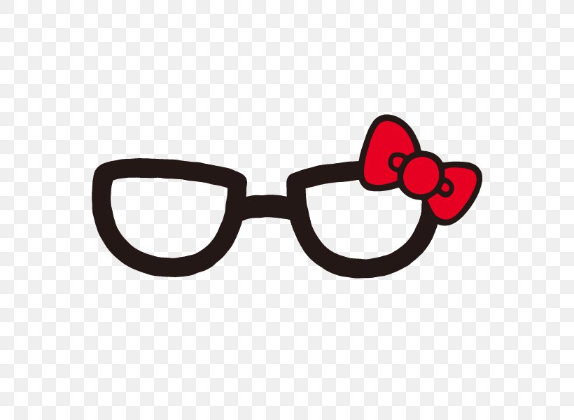 Glasses Sticker Hello Kitty Goggles Clip Art, PNG, 600x600px, Glasses, Camera, Cartoon, Eye, Eyewear Download Free