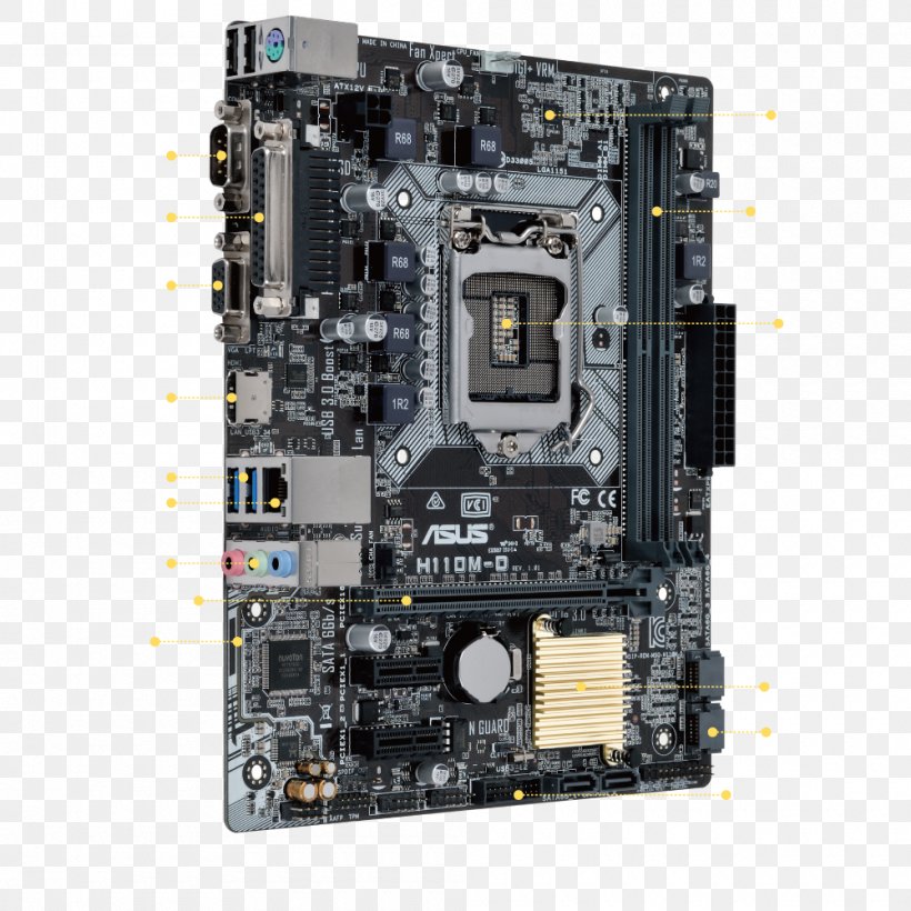 Intel LGA 1151 MicroATX ASUS CPU Socket, PNG, 1000x1000px, Intel, Asus, Atx, Chipset, Computer Component Download Free